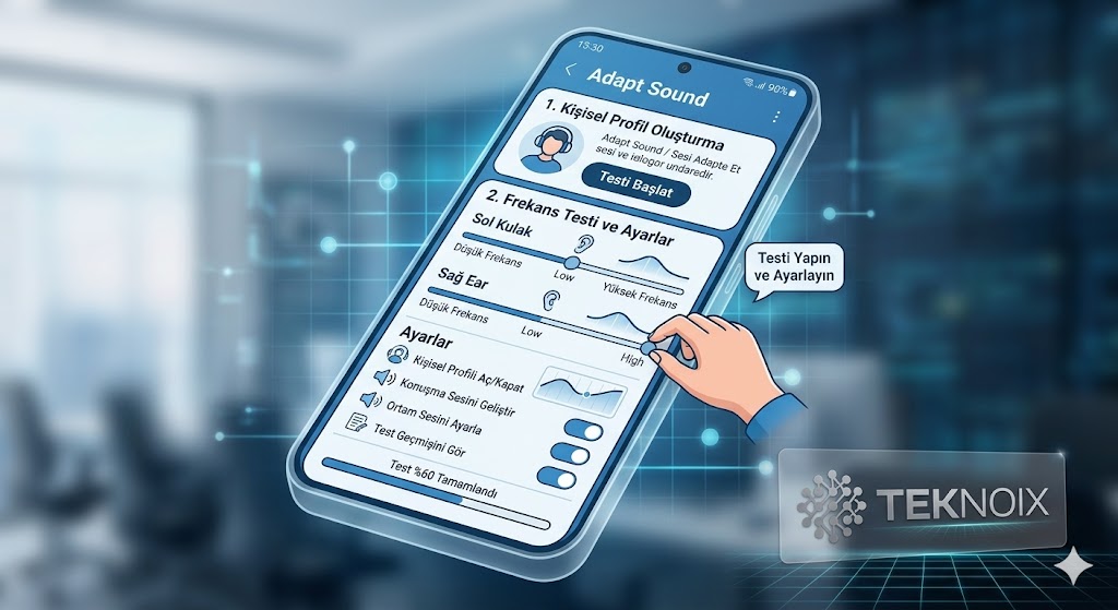 Samsung  Adapt Sound  test ekranı detaylı anlatım 