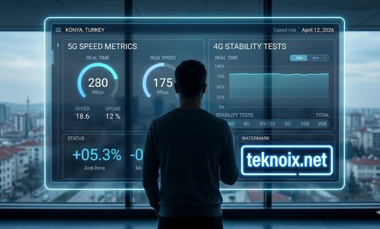 5G ve 4G Karşılaştırması: 2026'da Hangi Teknolojiyi Seçmelisiniz? 1 5G ve 4G karşılaştırması hız analizi kontrol paneli - Teknoix.net