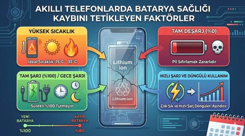 Batarya Sağlığı Kabusu: 1 Yılda %20 Düşüş Normal mi? 3 Akıllı Telefonlarda Batarya Sağlığı Kaybını Tetikleyen Faktörler