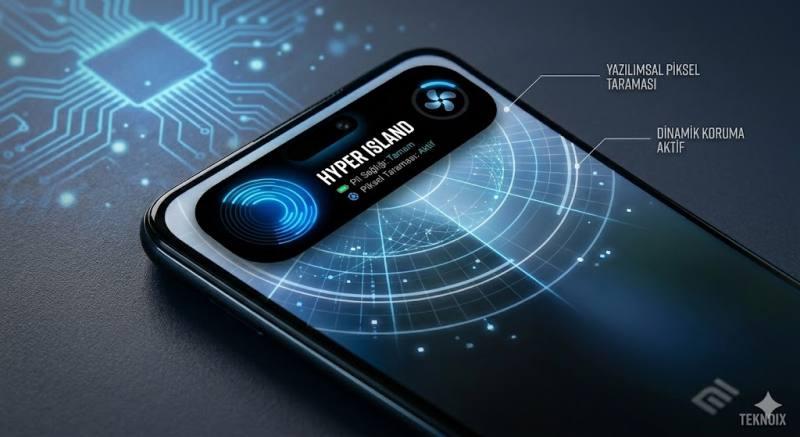 Xiaomi HyperOS 3 Hyper Island özelliği ve otomatik ekran koruma algoritması.