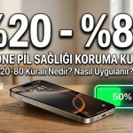 iPhone pil sağlığı koruma 20-80 kuralı