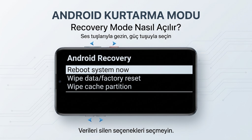 Android telefonu kurtarma modunda açma ve Android Recovery menüsünü görüntüleme