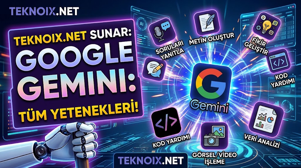 Google Gemini, soruları yanıtlamak, metin oluşturmak, fikir geliştirmek ve çeşitli içeriklerle çalışmak için kullanılabilen bir yapay zekâ asistanıdır