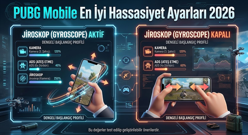 PUBG Mobile en iyi hassasiyet ayarları 2026