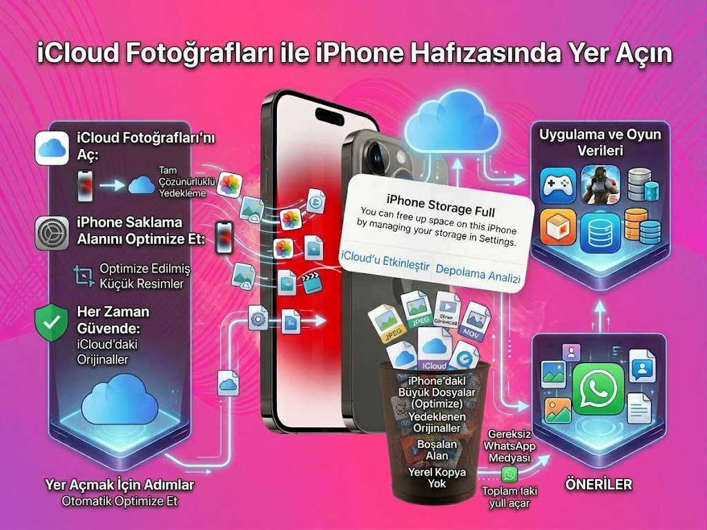 iCloud Fotoğrafları ile iPhone Hafızasında Yer Açın